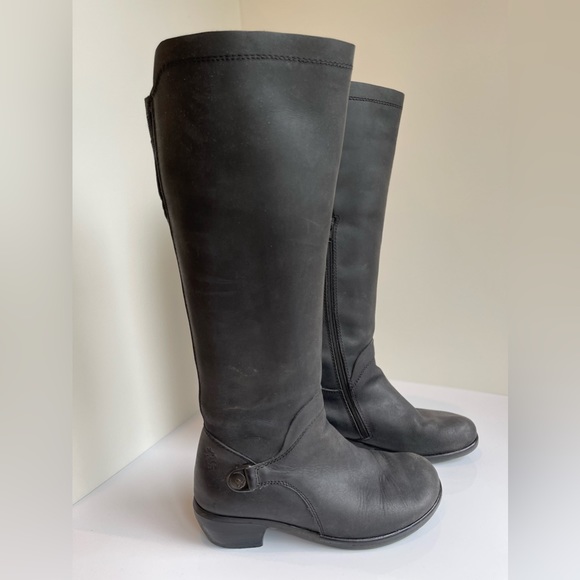 Fly London black leather riding boots sz Eu 39 US 8.5 - 9 - Picture 2 of 9